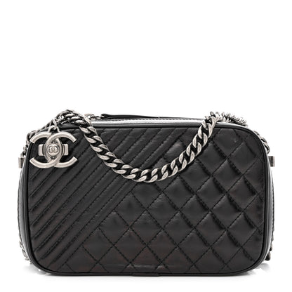 Chanel Glazed Calfskin Small Coco Boy Camera Case Black 1 of 12
