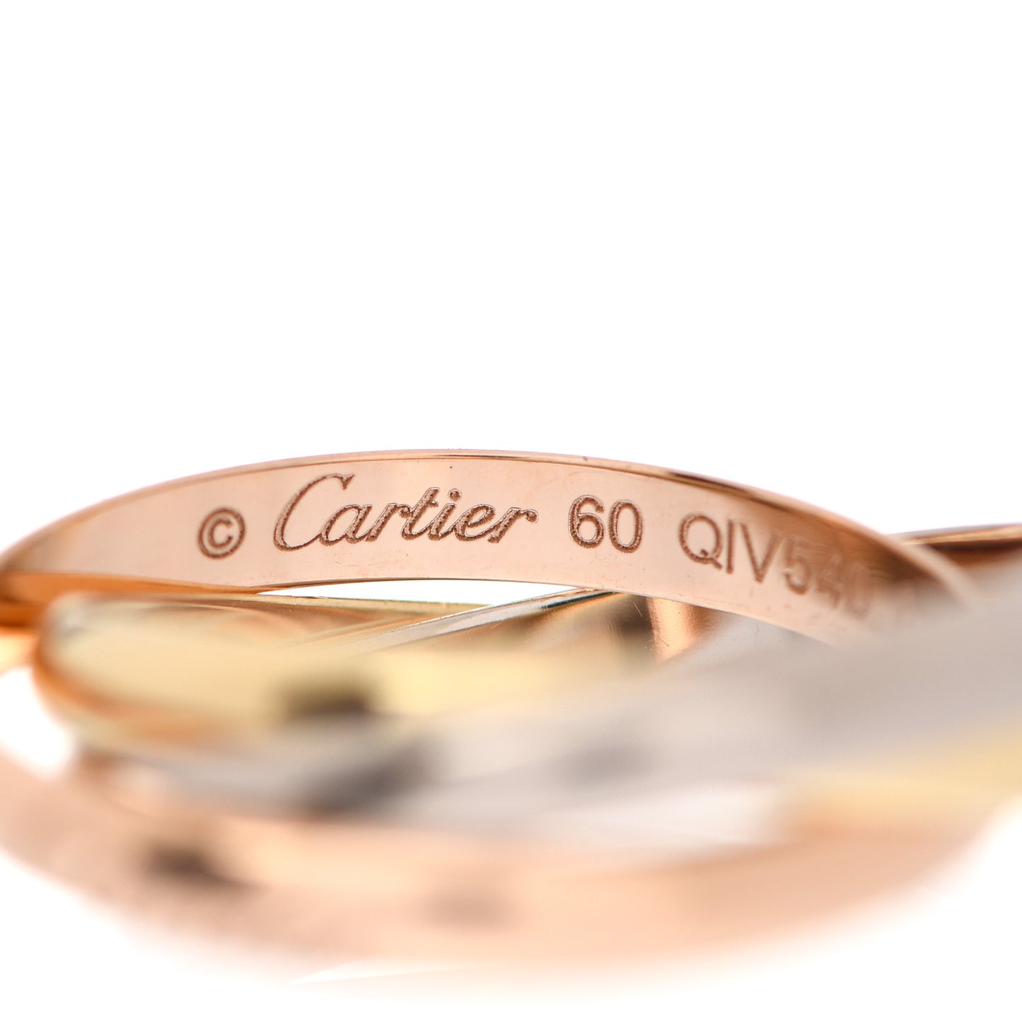 18K Pink Yellow White Gold Small Trinity Ring 60 9