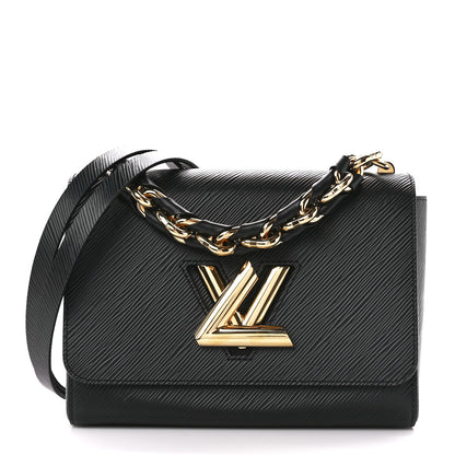 Louis Vuitton Epi Twist Braided Strap Shoulder Bag MM Black 3 of 10