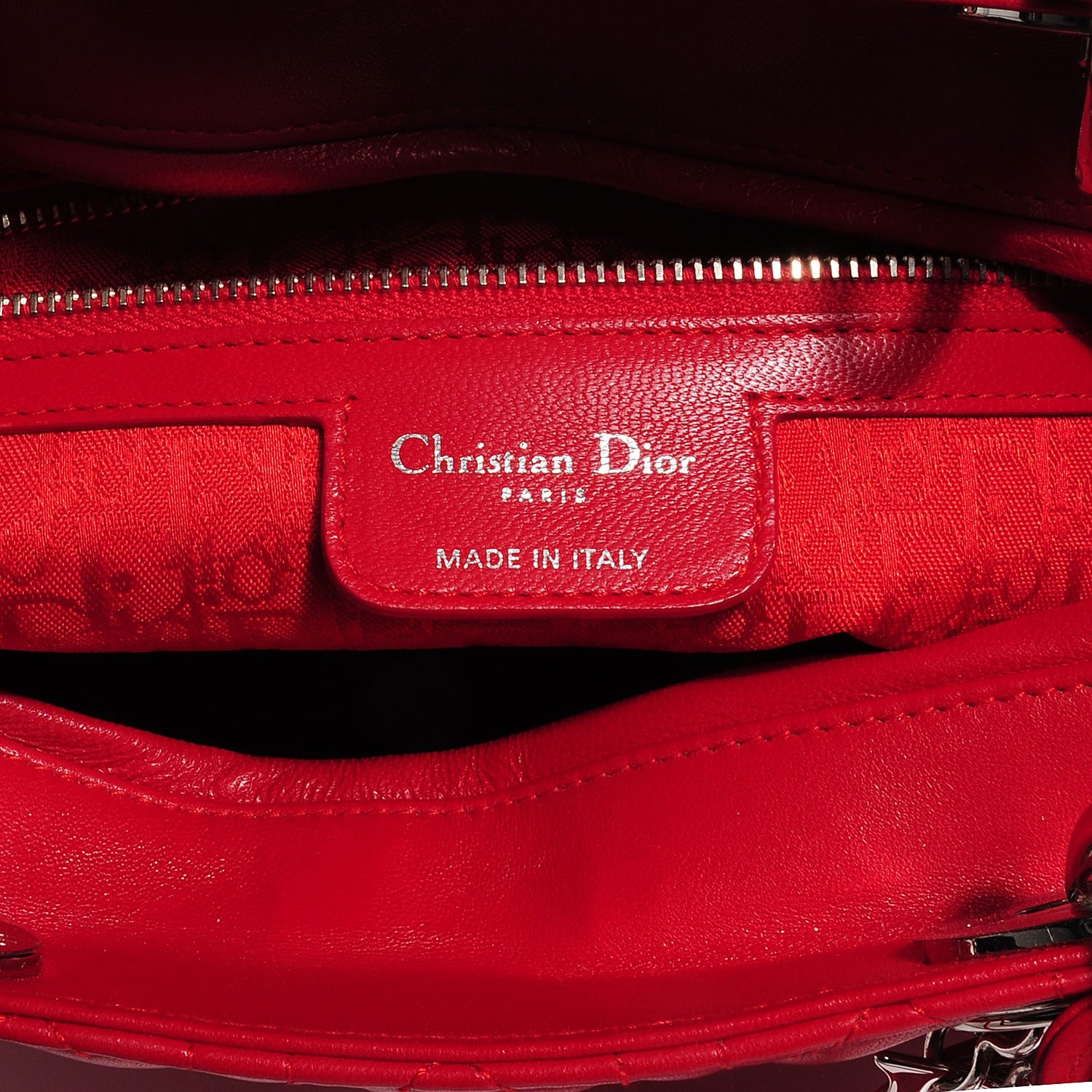 Christian Dior Lambskin Cannage Large Lady Dior Red 5 of 7