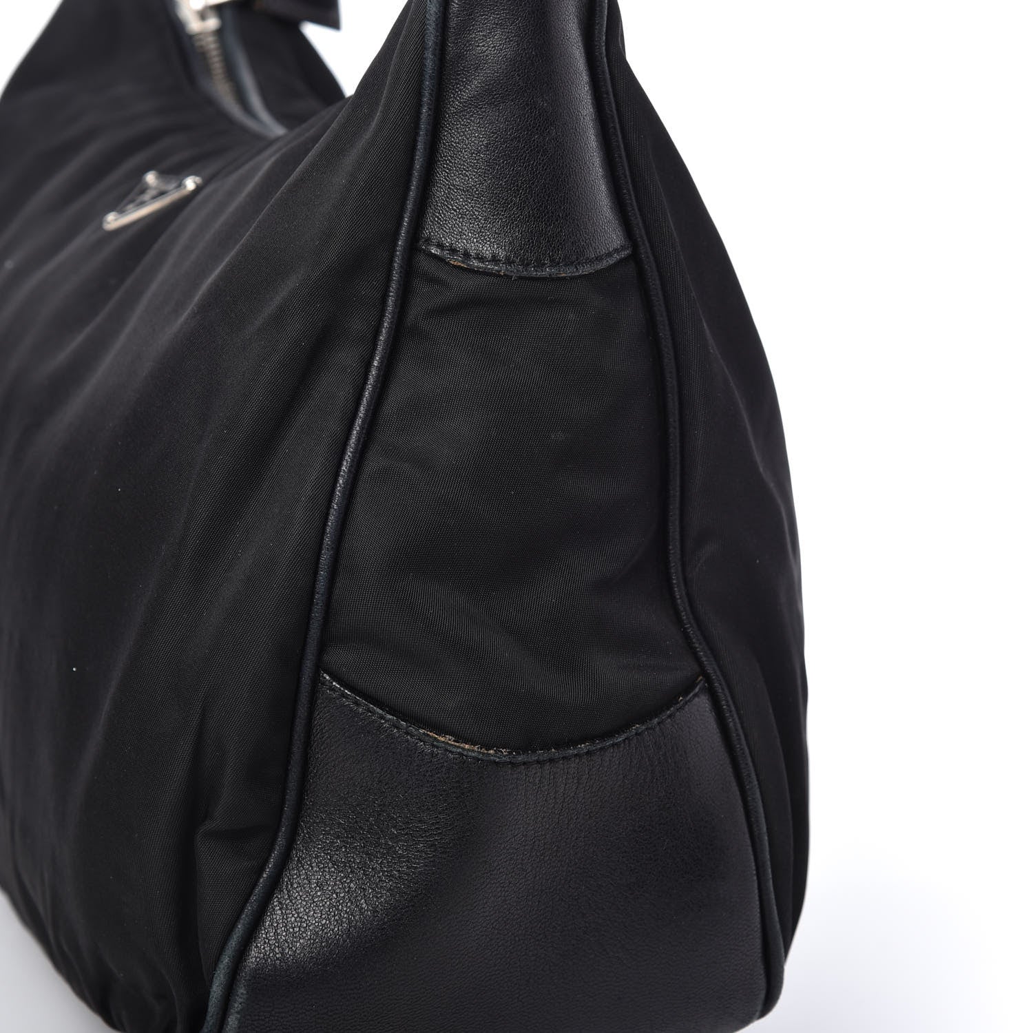 Prada Tessuto Nylon Vitello Shoulder Bag Black 14 of 15