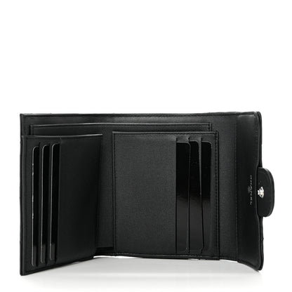 Chanel Lambskin Quilted Compact Flap Wallet So Black 5 of 8