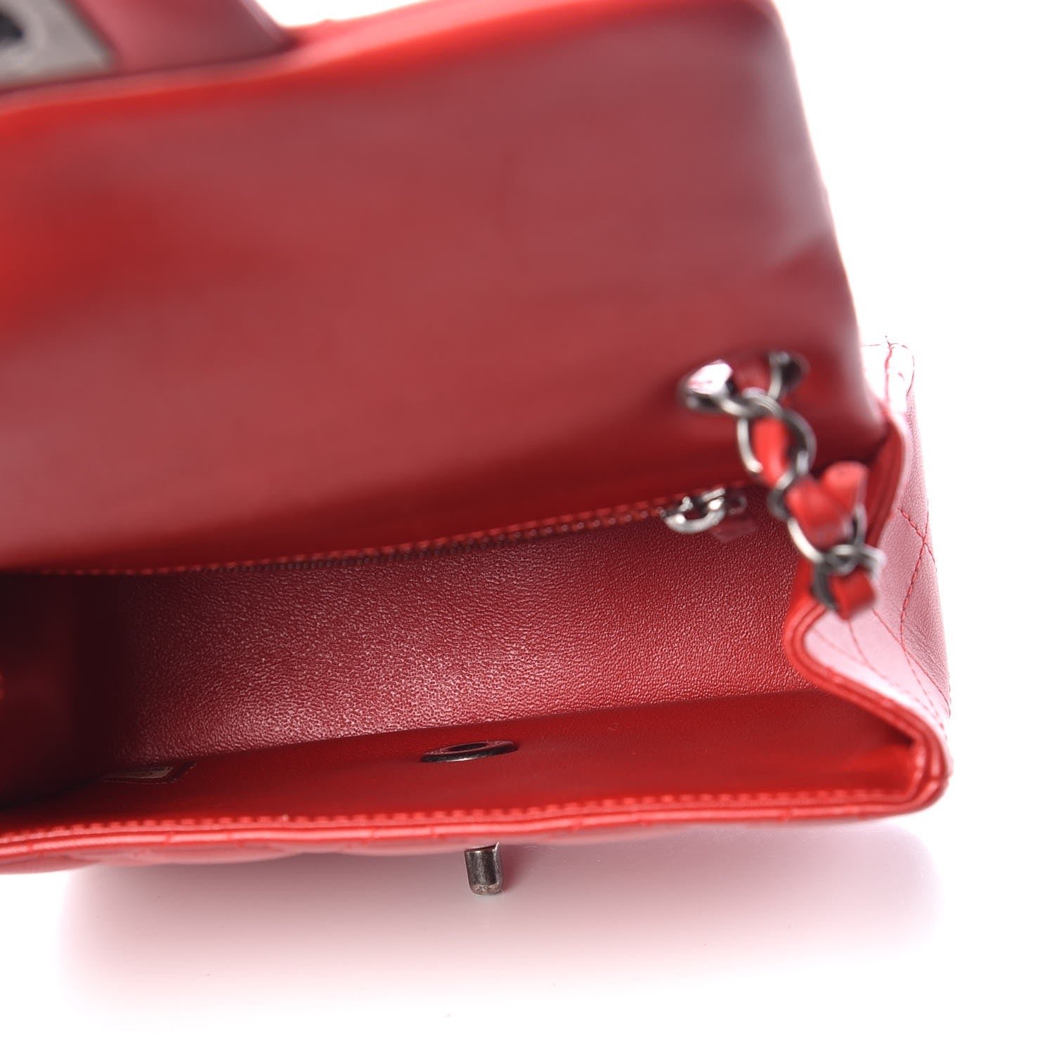 Chanel Lambskin Quilted Mini Square Flap Red 5 of 7
