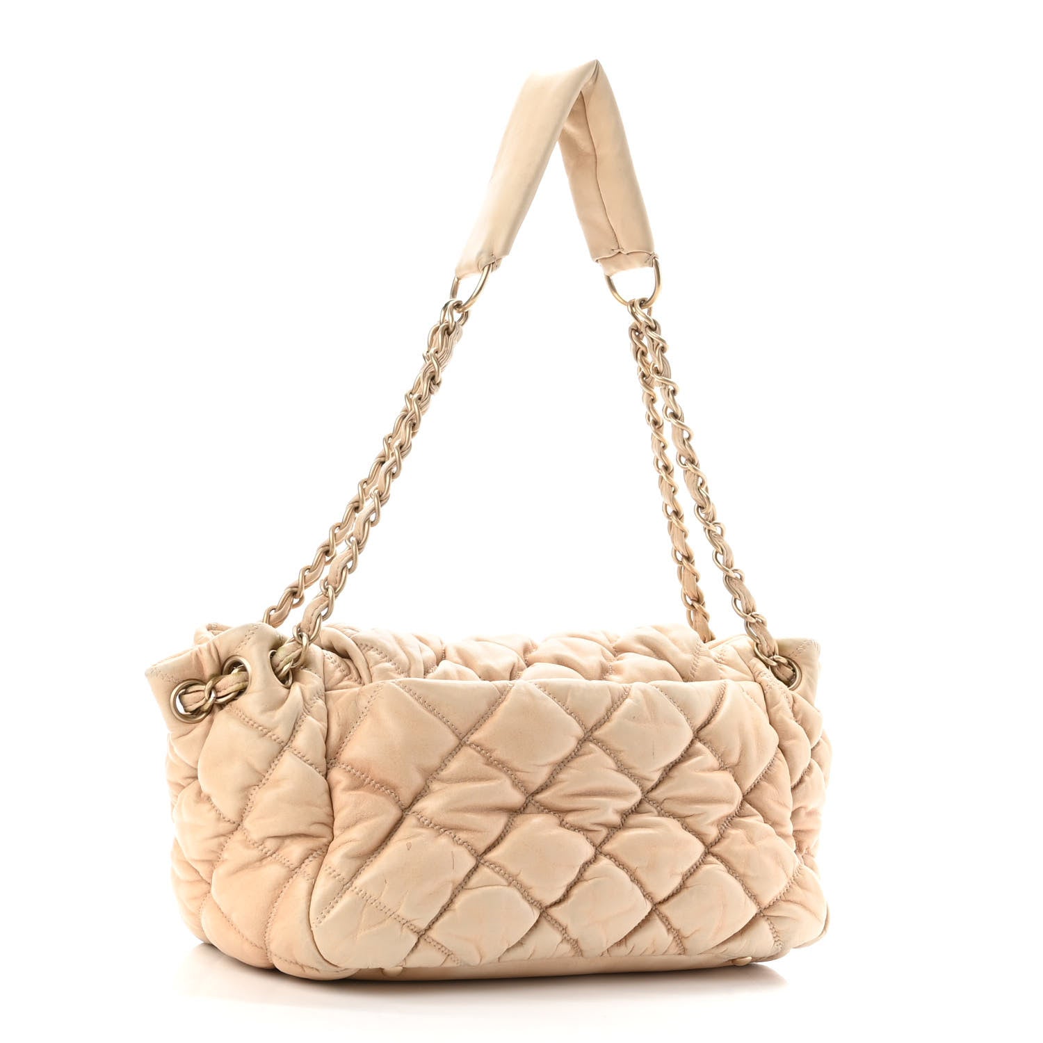 Chanel Lambskin Bubble Quilt Accordion Flap Beige 2 of 11