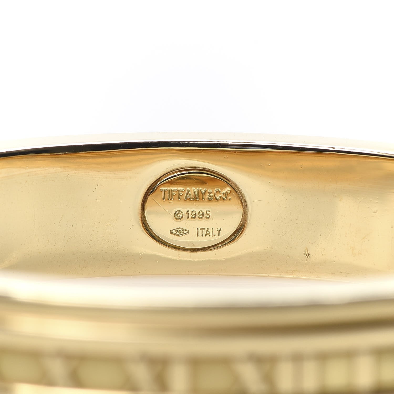 Tiffany 18K Yellow Gold Atlas Hinge Bangle Bracelet 5 of 5