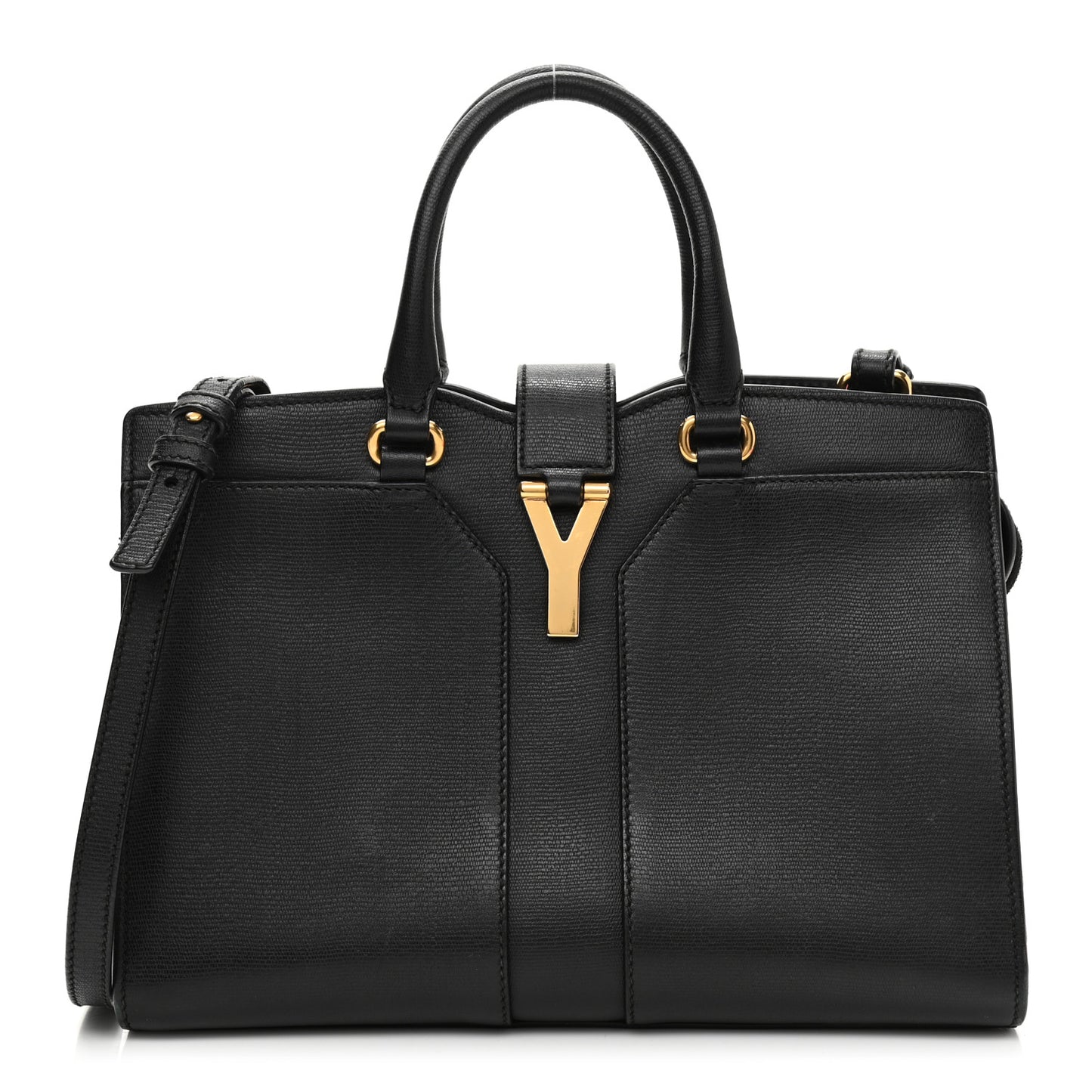 Textured Calfskin Small Cabas ChYc Black