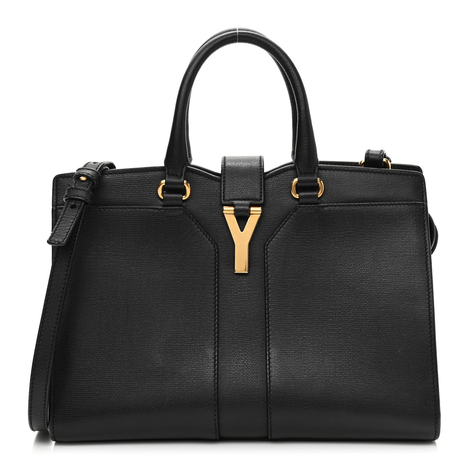 Saint Laurent Textured Calfskin Small Cabas ChYc Black 1 of 14