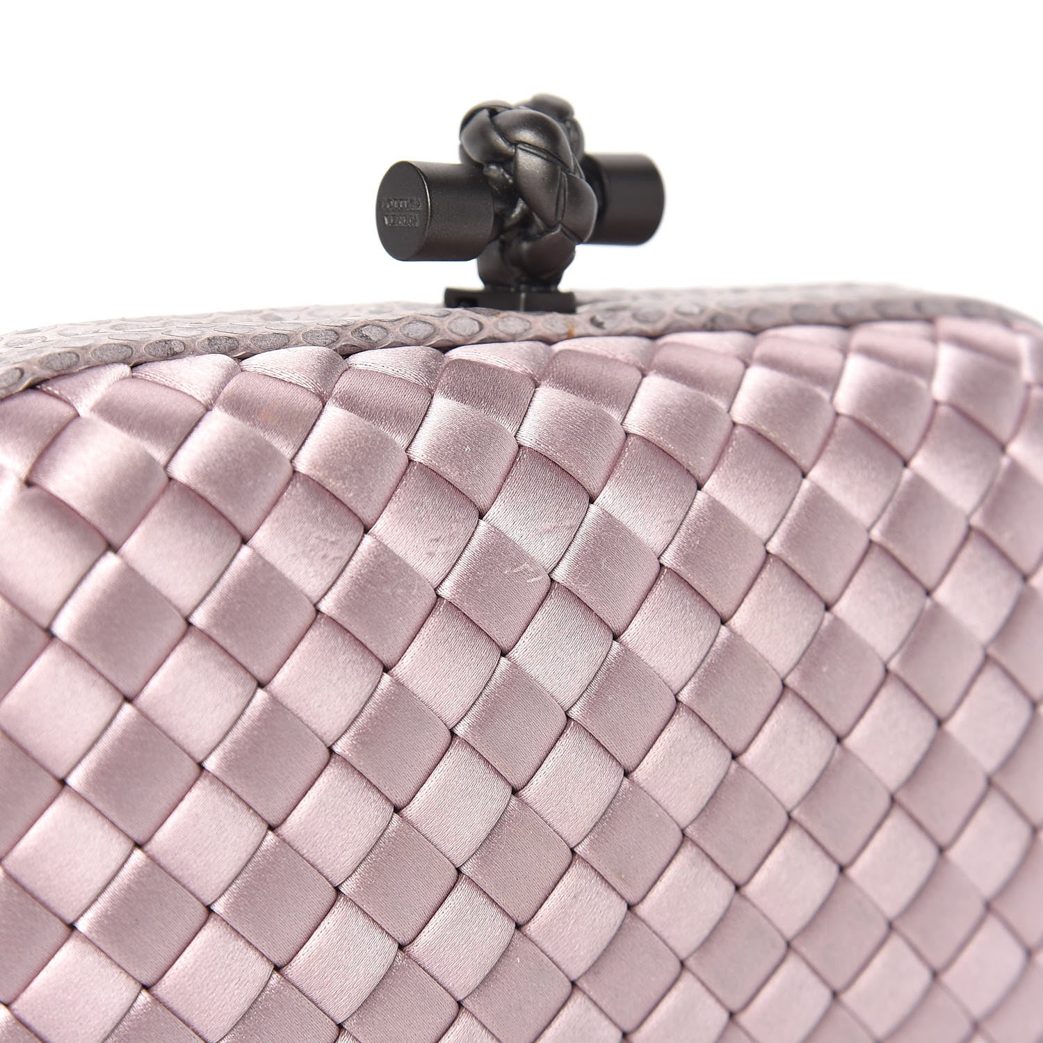 Bottega Veneta Satin Intreccio Impero Ayers Knot Clutch Lilac 9 of 10