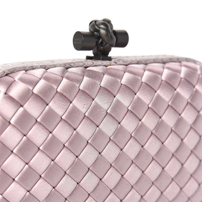 Bottega Veneta Satin Intreccio Impero Ayers Knot Clutch Lilac 9 of 10