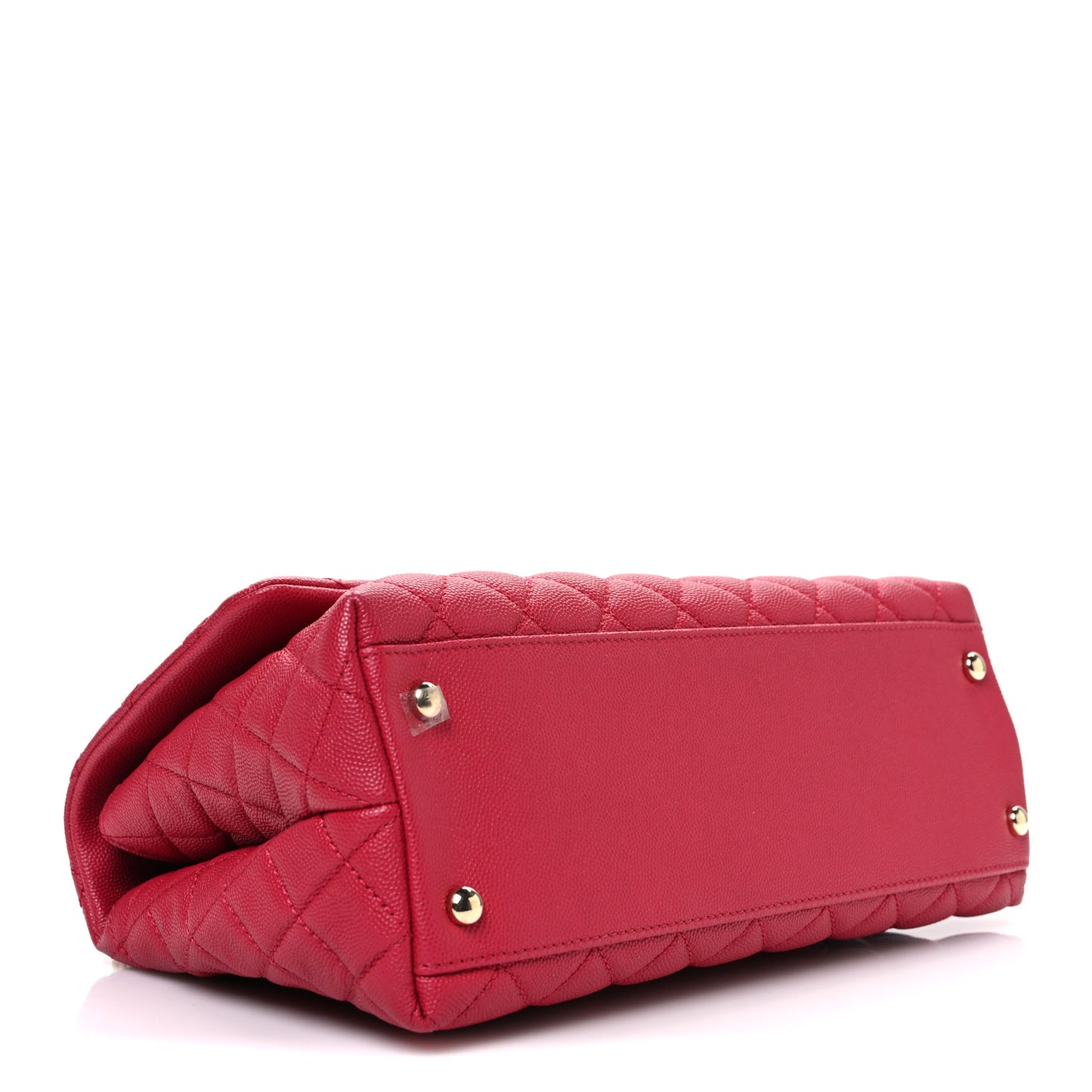 Caviar Quilted Small Coco Handle Flap Dark Pink