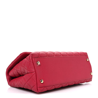 Chanel Caviar Quilted Small Coco Handle Flap Dark Pink 4 of 10