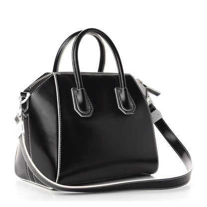 Givenchy Calfskin Contrast Topstitch Small Antigona Black White 3 of 10