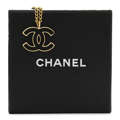 Chanel Metal Enamel CC Chain Necklace Gold Black 7 of 7