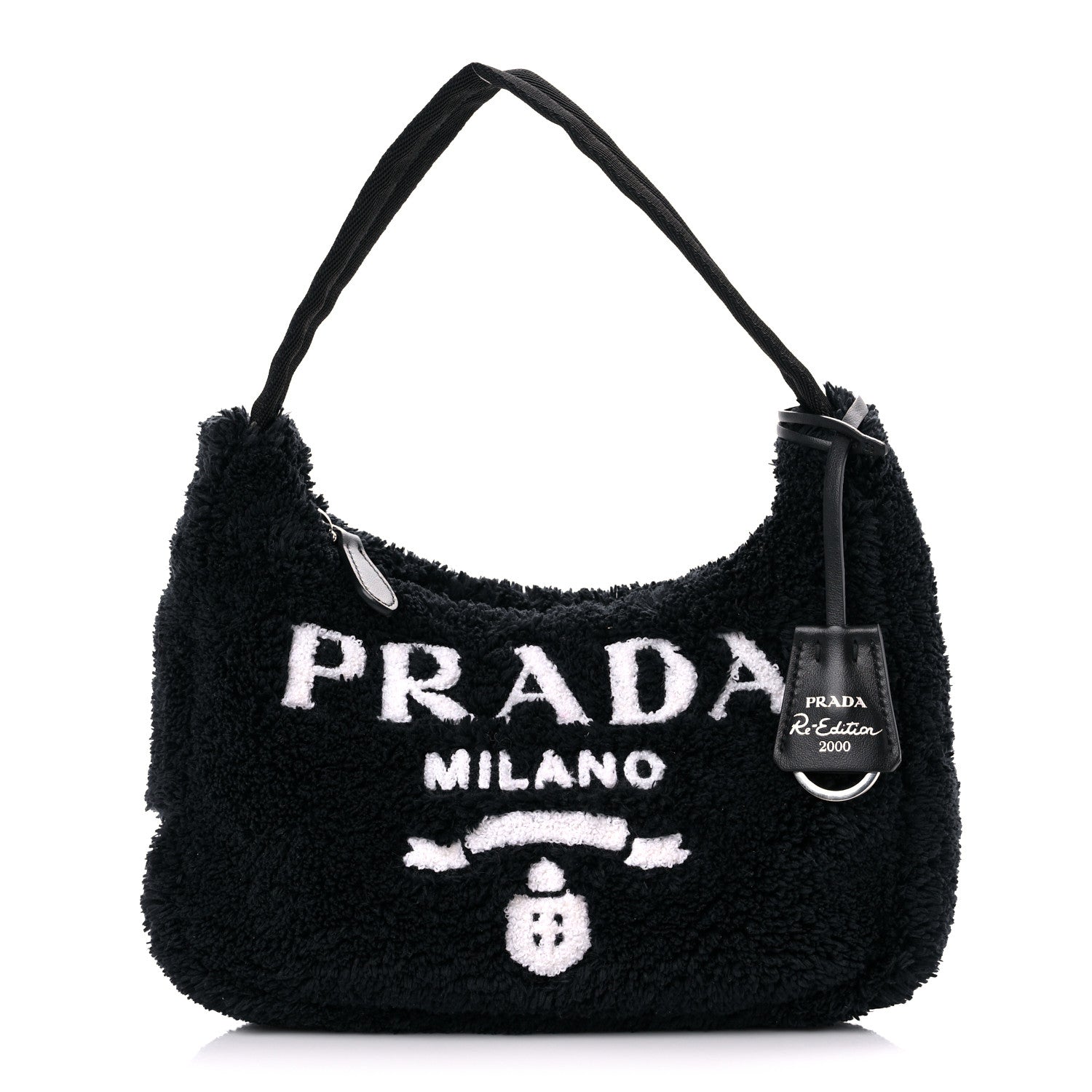 Prada Terry Cloth Mini Re-Edition 2000 Bag Black White 1 of 10