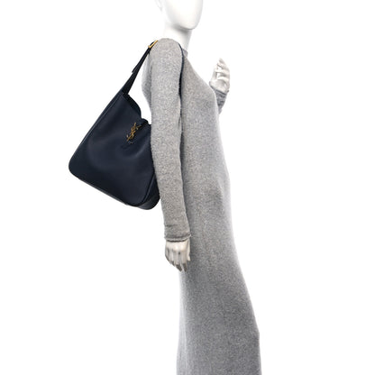 Saint Laurent Supple Calfskin Large Le 5 A 7 Soft Hobo Bleu Abysse 2 of 10