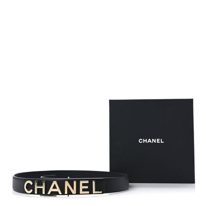 Chanel Calfskin Logo Belt 80 32 Black 6 of 6