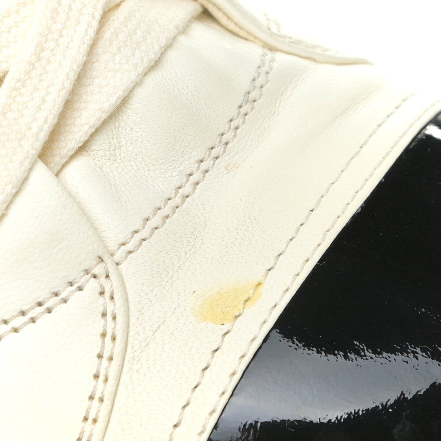 Chanel Lambskin Patent Cap Toe CC Sneakers 39 White Black 13 of 19
