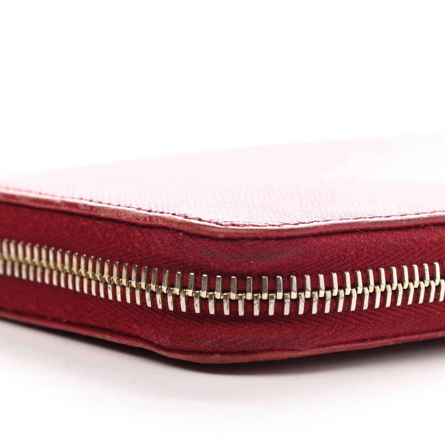 Prada Saffiano Zip Around Wallet Fuoco 12 of 12