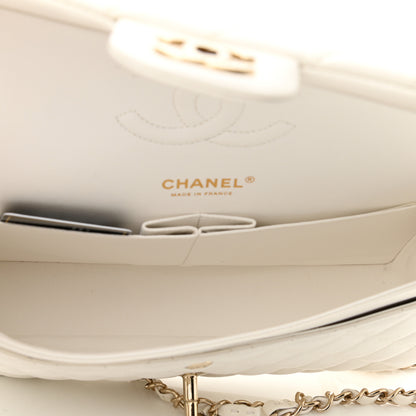 Chanel Caviar Quilted Medium Double Flap White 5 of 10