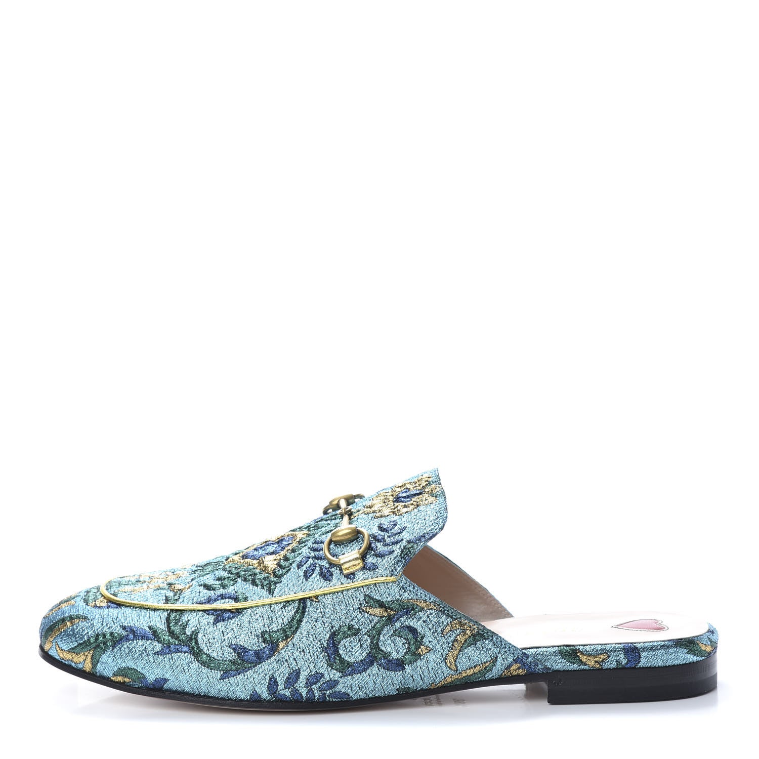Gucci Iridescent Brocade Womens Princetown Slippers 39.5 Azure Multicolor Oro 1 of 8