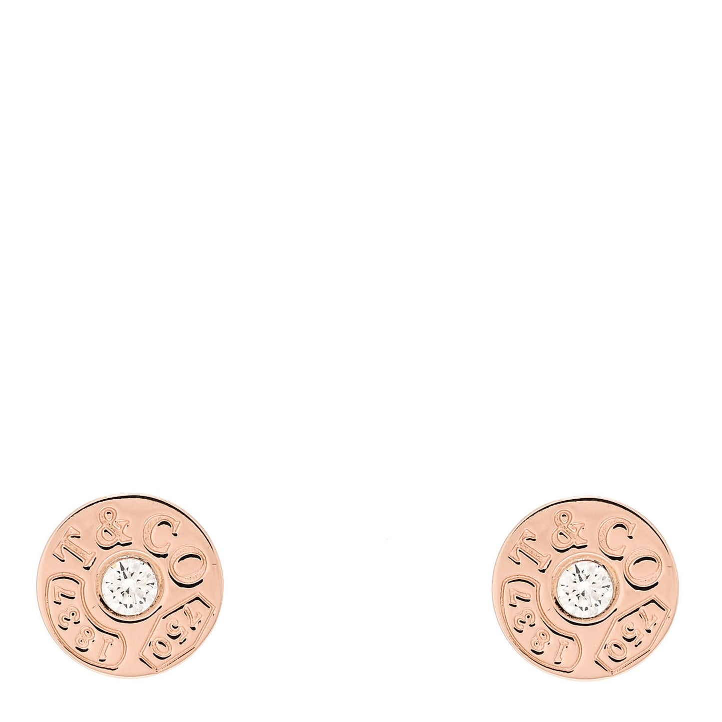 18K Rose Gold Diamond 1837 Circle Earrings