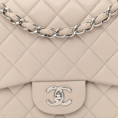 Chanel Caviar Quilted Jumbo Single Flap Ecru 8 of 10
