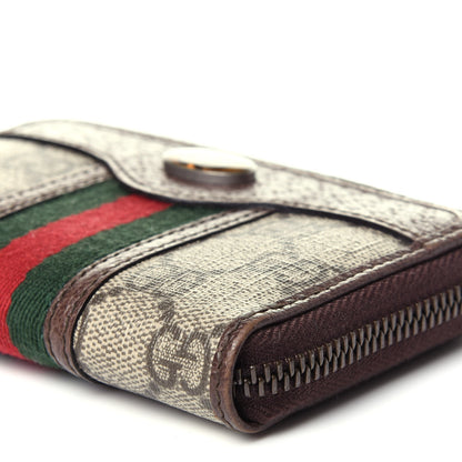 Gucci GG Supreme Web Ophidia Zip Around Card Case Brown 8 of 9