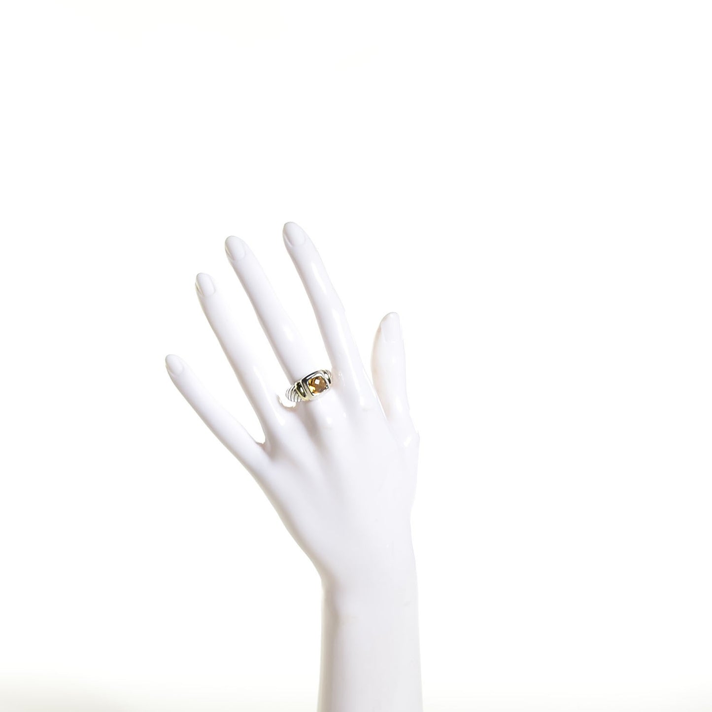 Sterling Silver 14K Yellow Gold Citrine 7mm Noblesse Ring 54 7