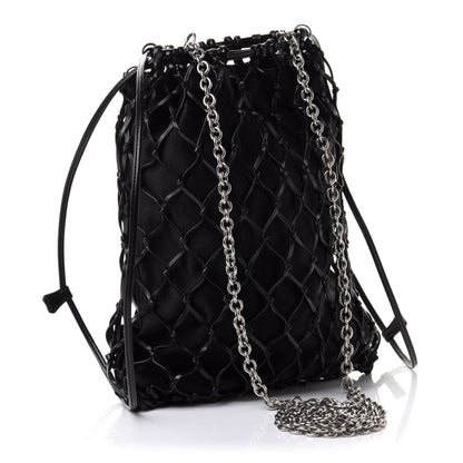Prada Satin Net Chain Bag Black 2 of 9