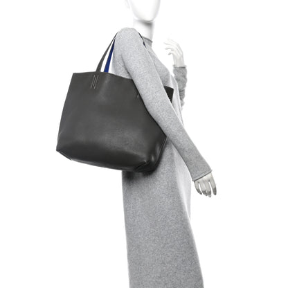 Hermes Taurillon Clemence Double Sens 45 Reversible Tote Graphite Bleu Electrique 2 of 19