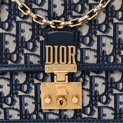 Christian Dior Oblique DiorAddict Flap Bag Navy Blue 9 of 14