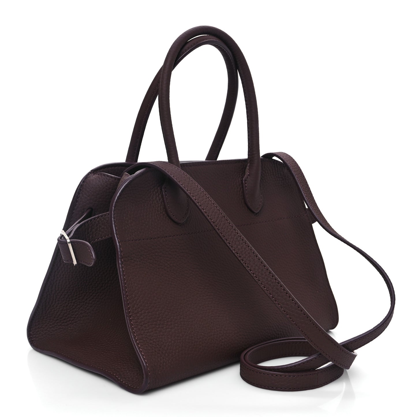 Grained Calfskin Soft Margaux 10 Bag Dark Mocha