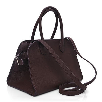 The Row Grained Calfskin Soft Margaux 10 Bag Dark Mocha 3 of 9
