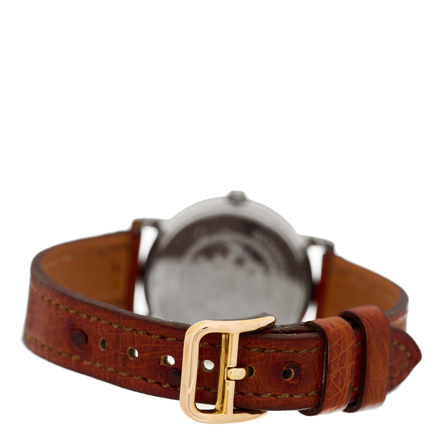 Hermes Stainless Steel Ostrich 23mm Sellier Quartz Watch Brown 3 of 4