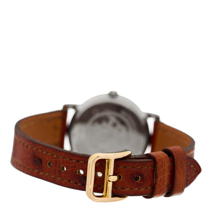 Hermes Stainless Steel Ostrich 23mm Sellier Quartz Watch Brown 3 of 4