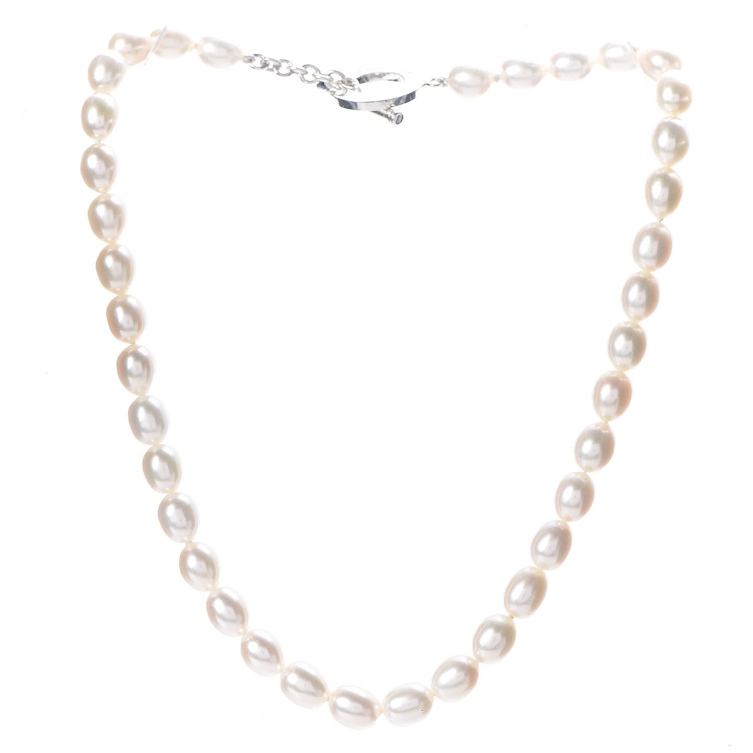 Tiffany Sterling Silver Pearl Strand Toggle Necklace 3 of 5