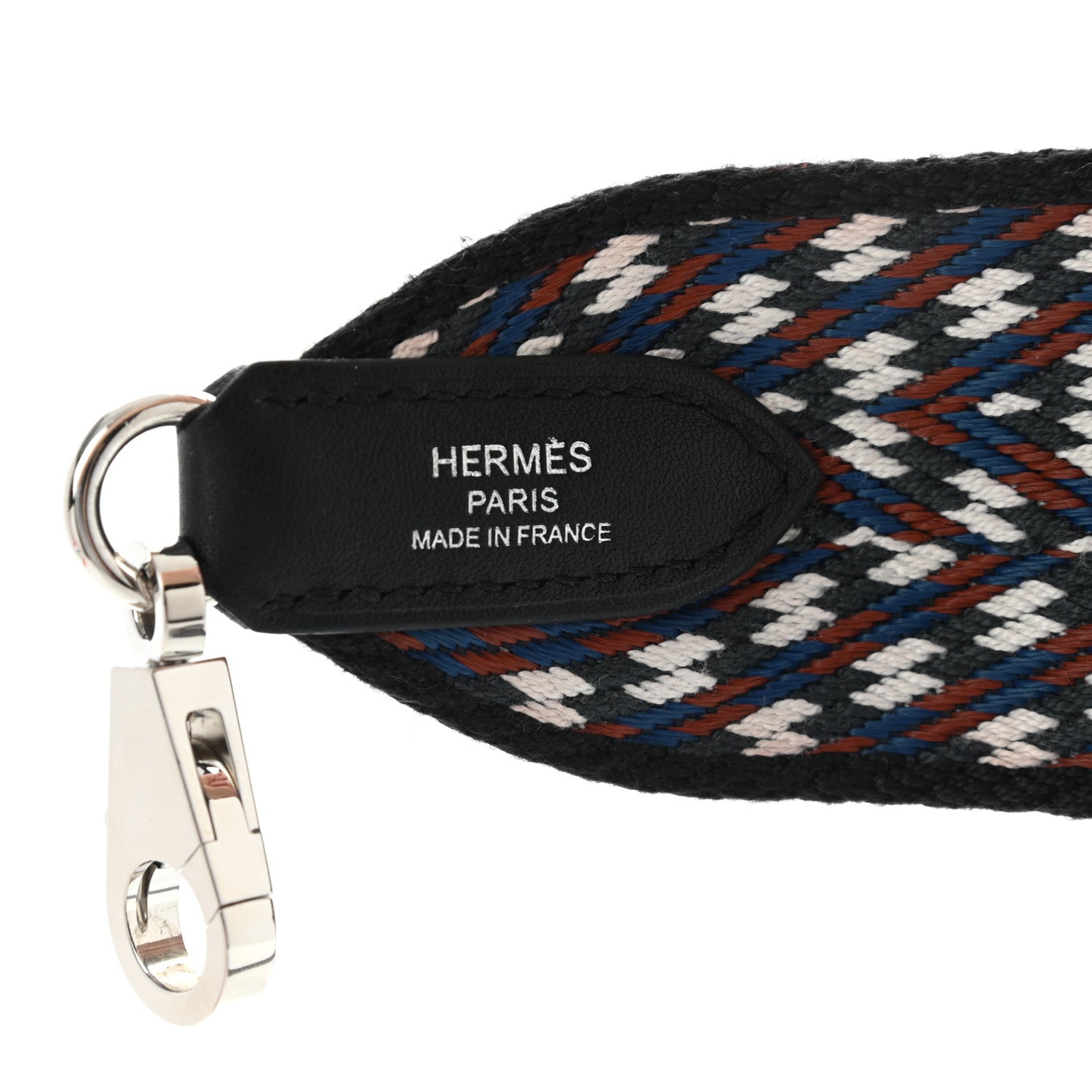 Hermes Toile Swift 50mm Sangle ZigZag Shoulder Strap Black White Deep Blue 5 of 5
