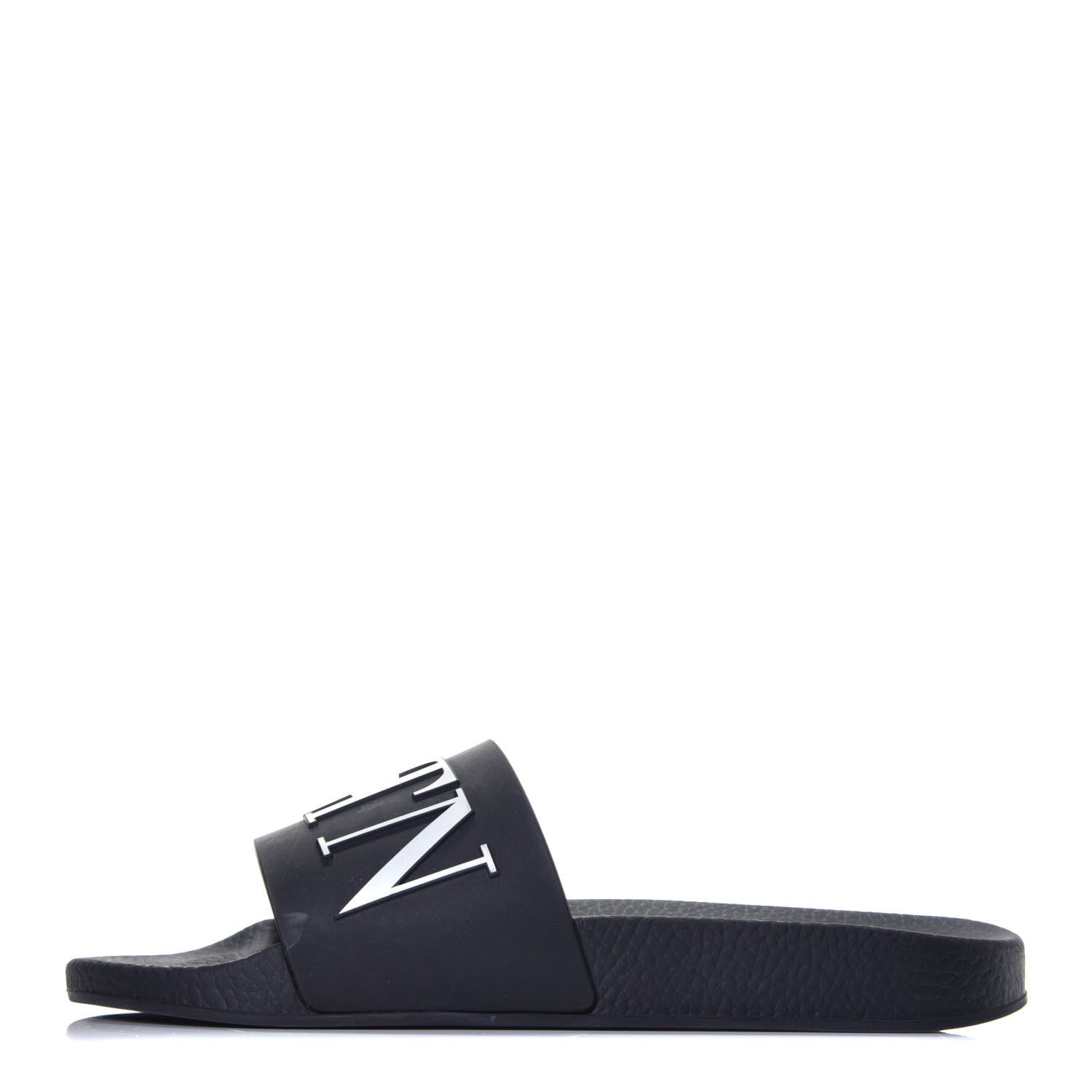 Valentino Garavani Rubber VLTN Pool Slide Sandals 39 Black 1 of 8