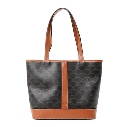 Celine Triomphe Canvas Calfskin Small Cabas Bag Tan 1 of 10