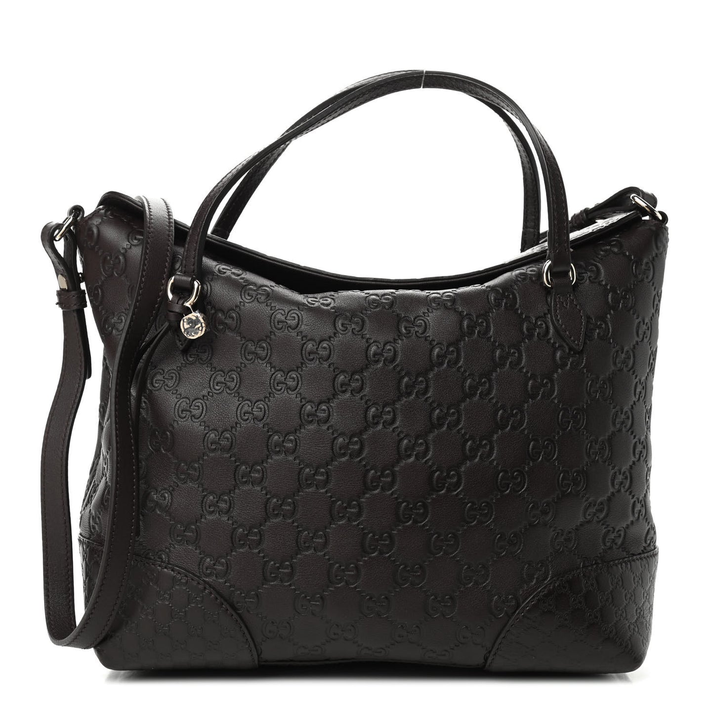 Guccissima Medium Bree Foldover Tote Chocolate