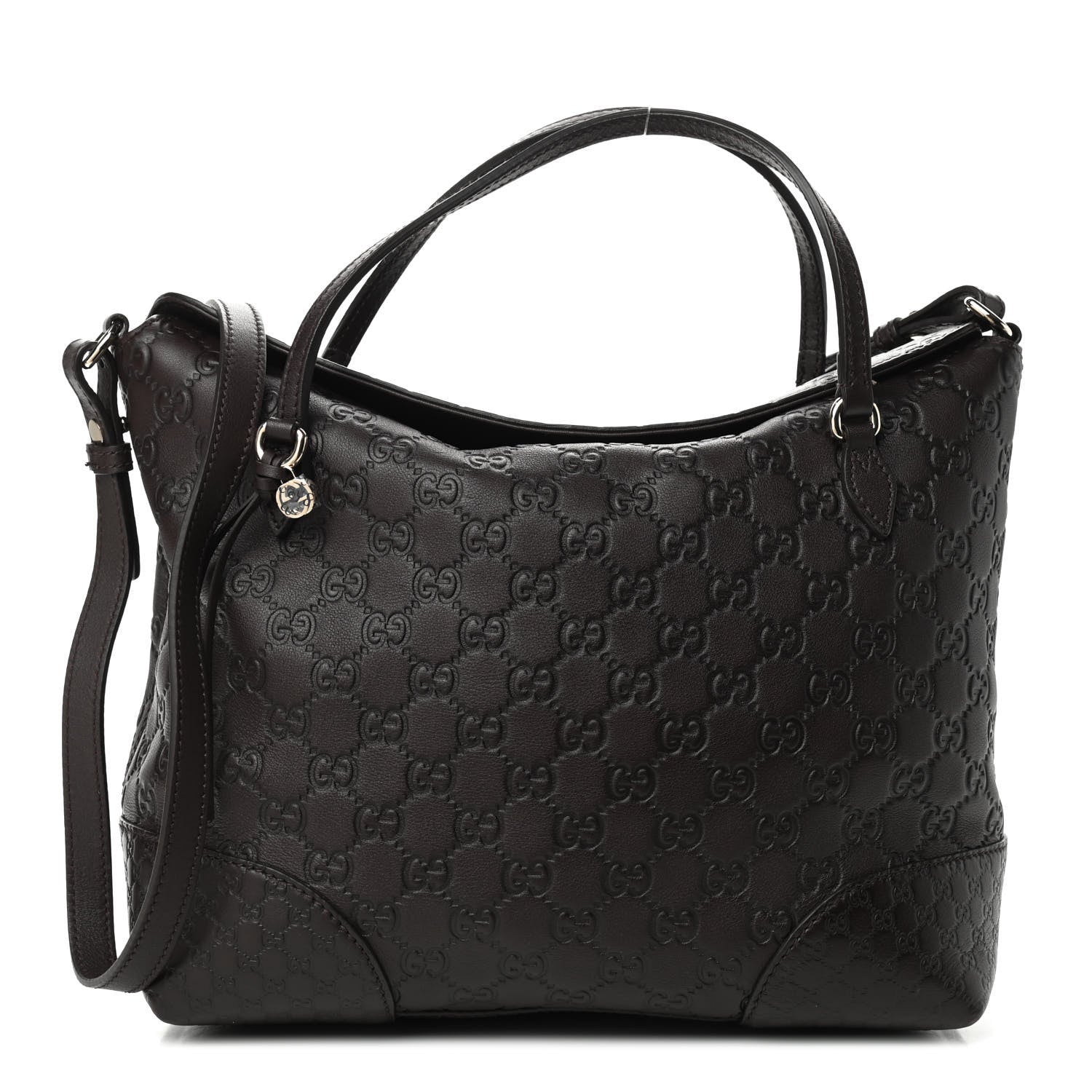 Gucci Guccissima Medium Bree Foldover Tote Chocolate 1 of 9
