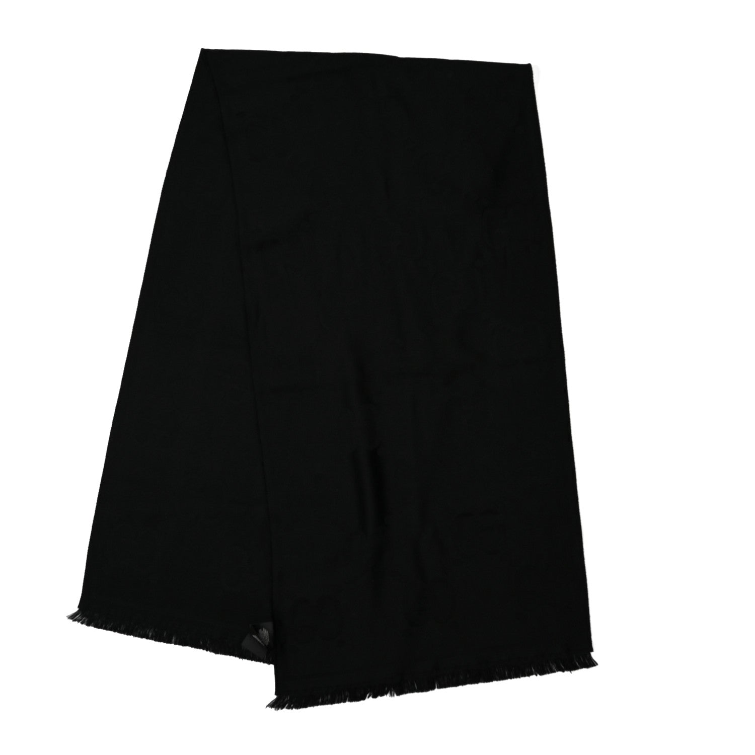 Gucci Wool Silk GG Monogram GGNat Scarf Black 2 of 4