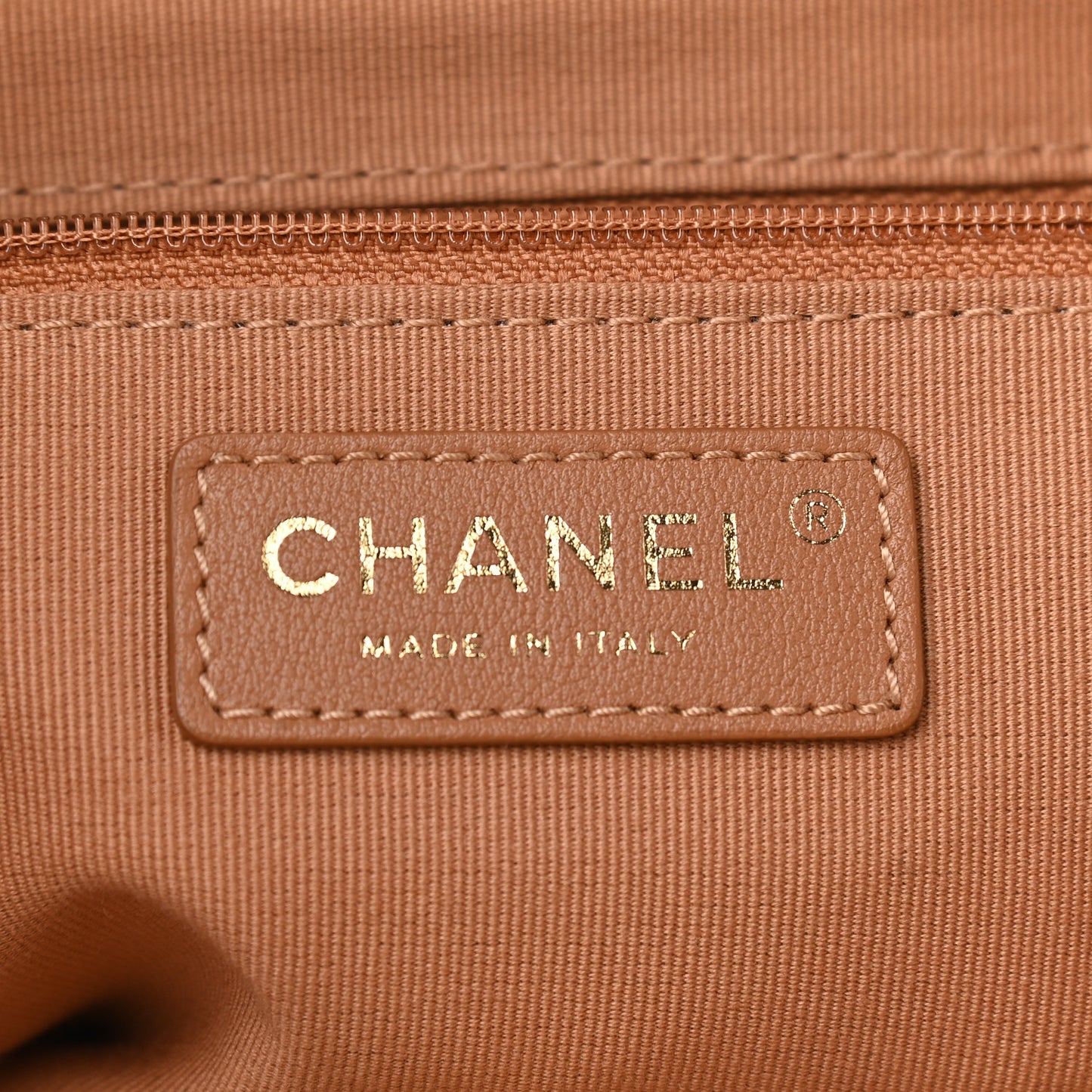 Calfskin Stitched Large Shopping Bag Brown
