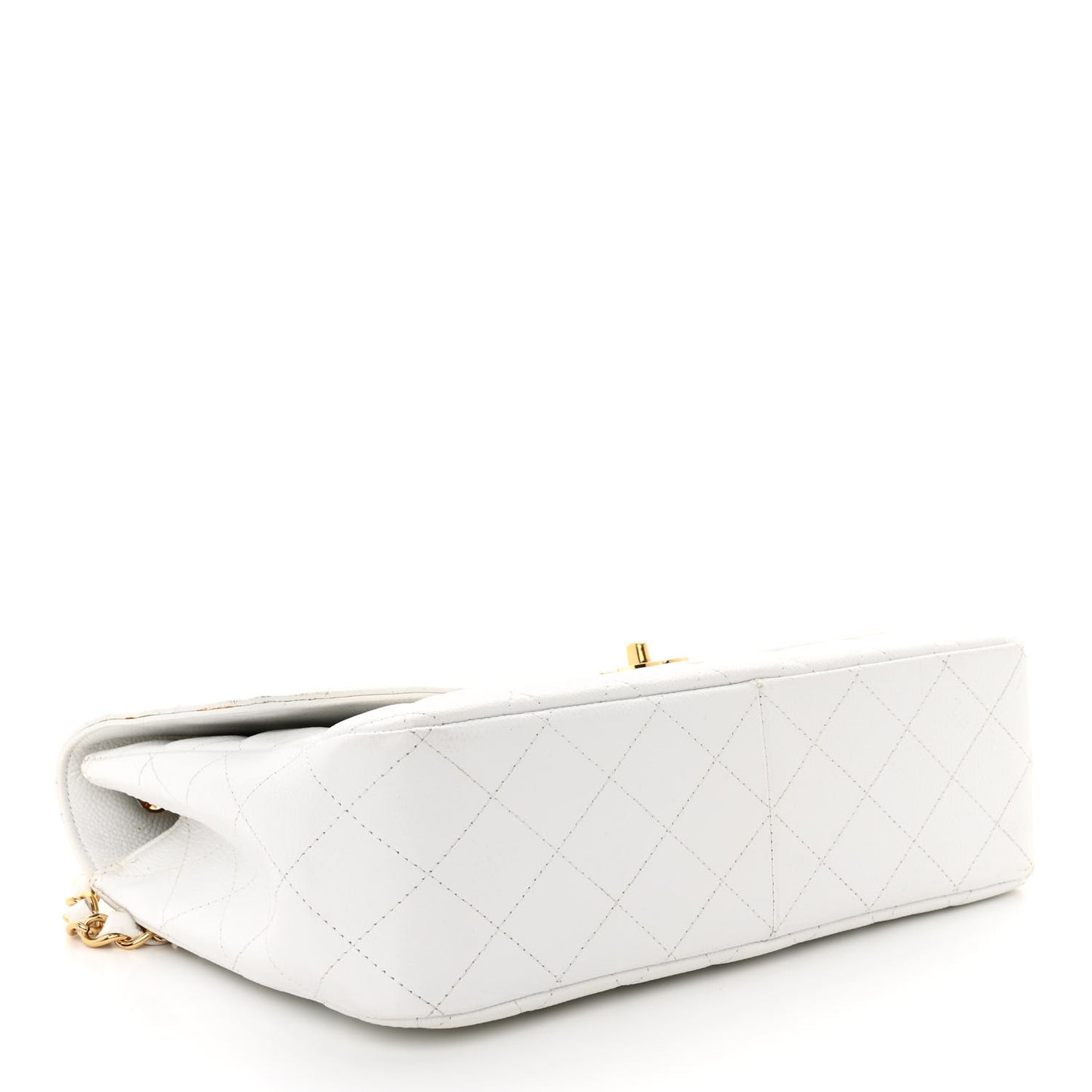 Caviar Quilted Jumbo Single Flap White