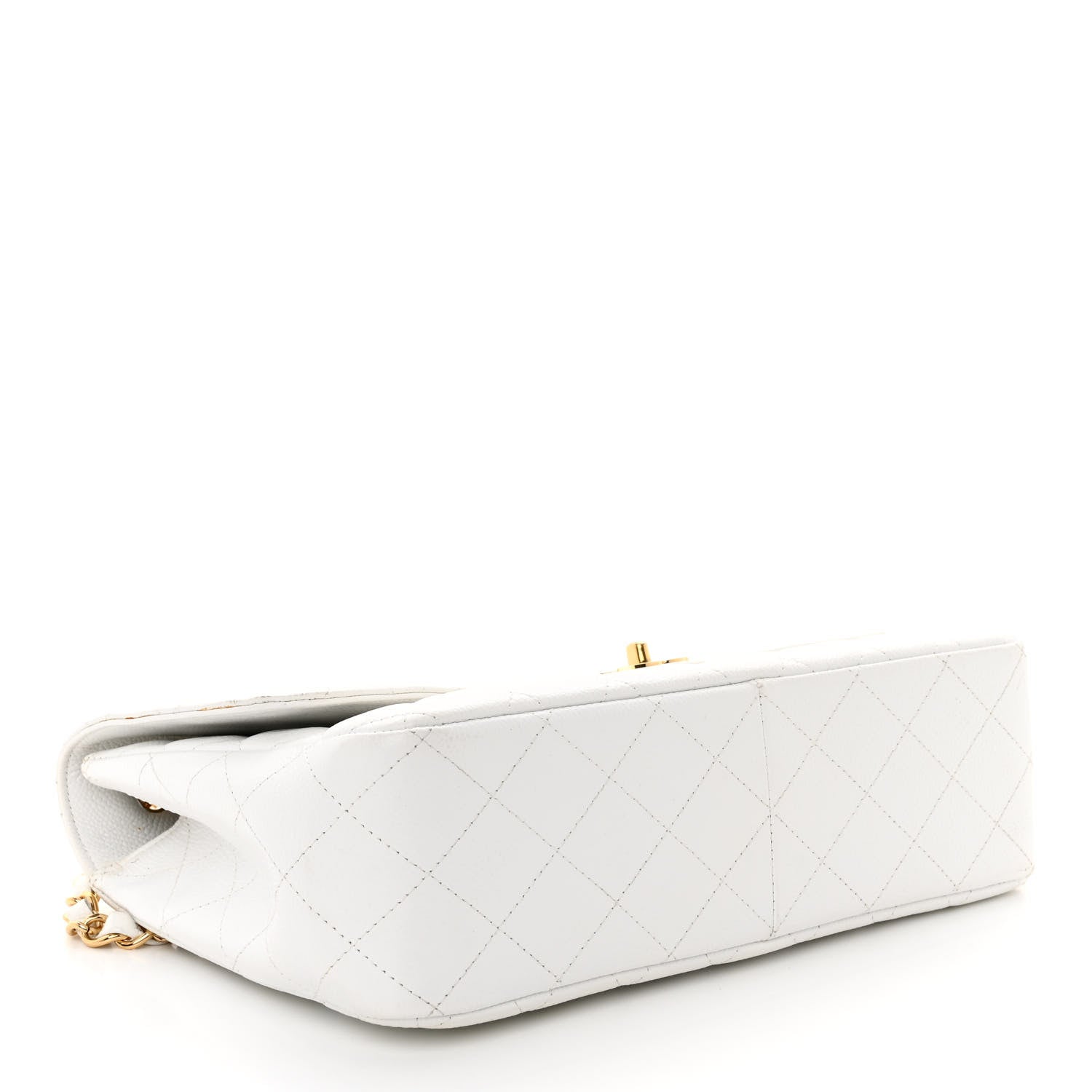 Chanel Caviar Quilted Jumbo Single Flap White 4 of 11