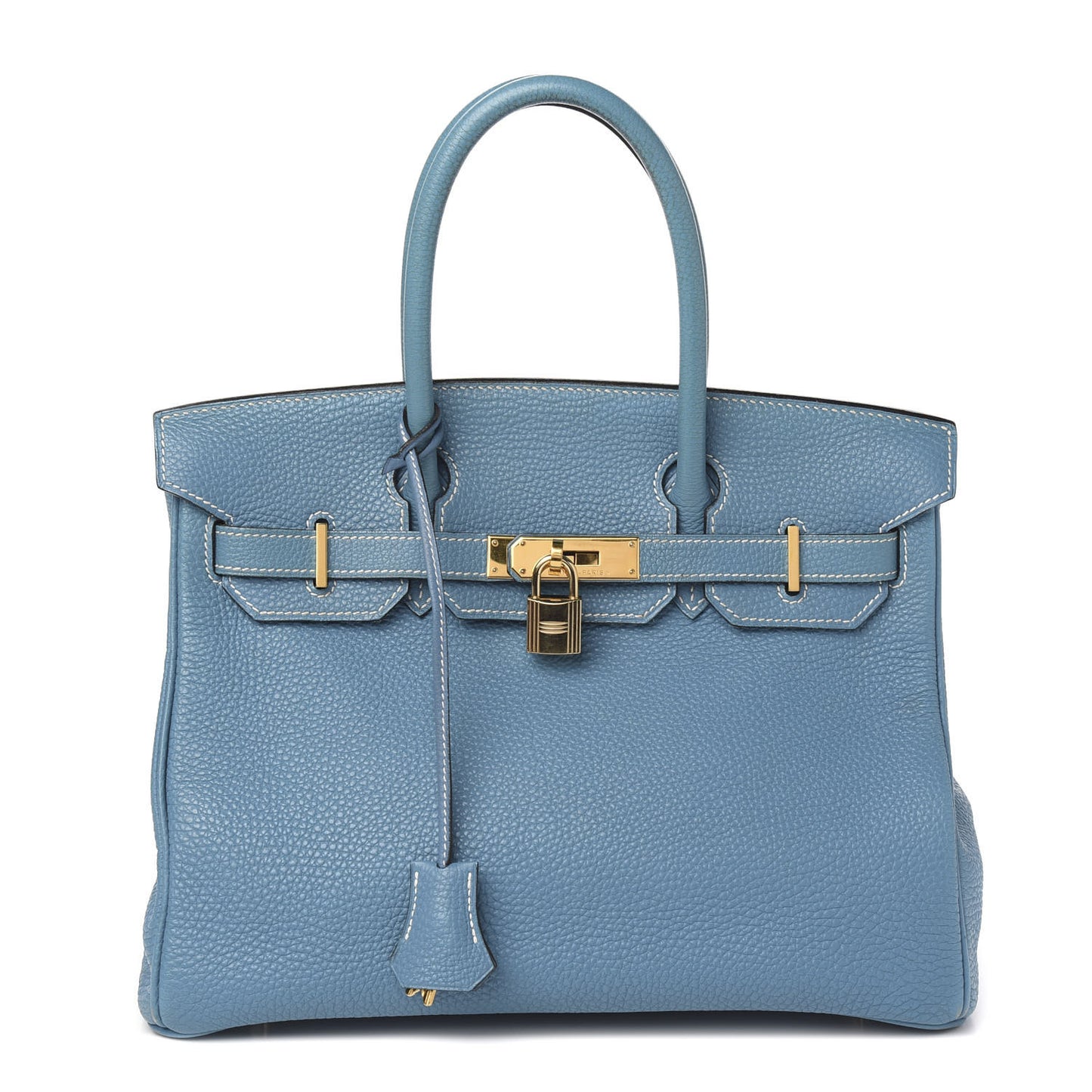Taurillon Clemence Birkin 30 Blue Jean