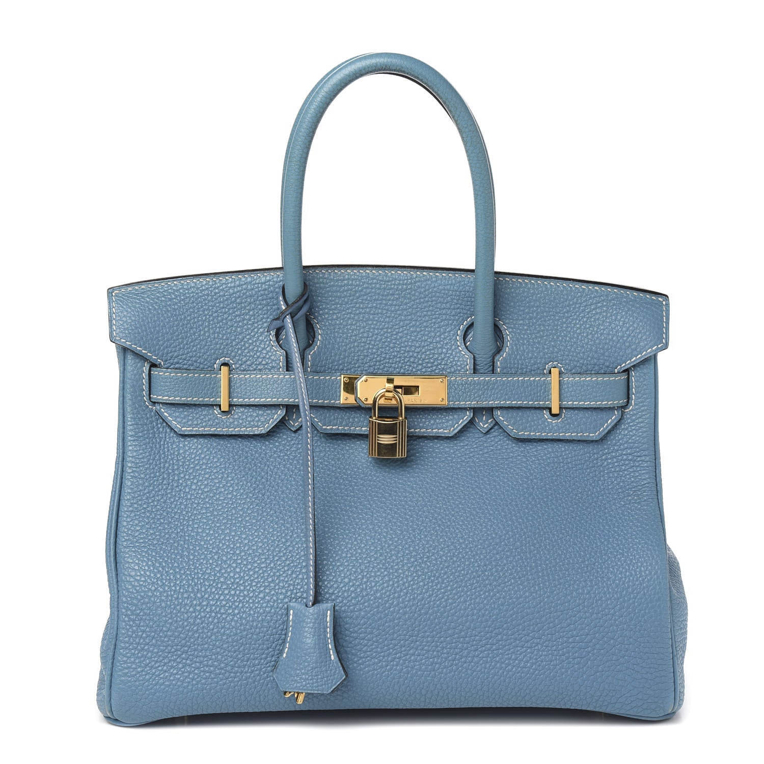 Hermes Taurillon Clemence Birkin 30 Blue Jean 1 of 10