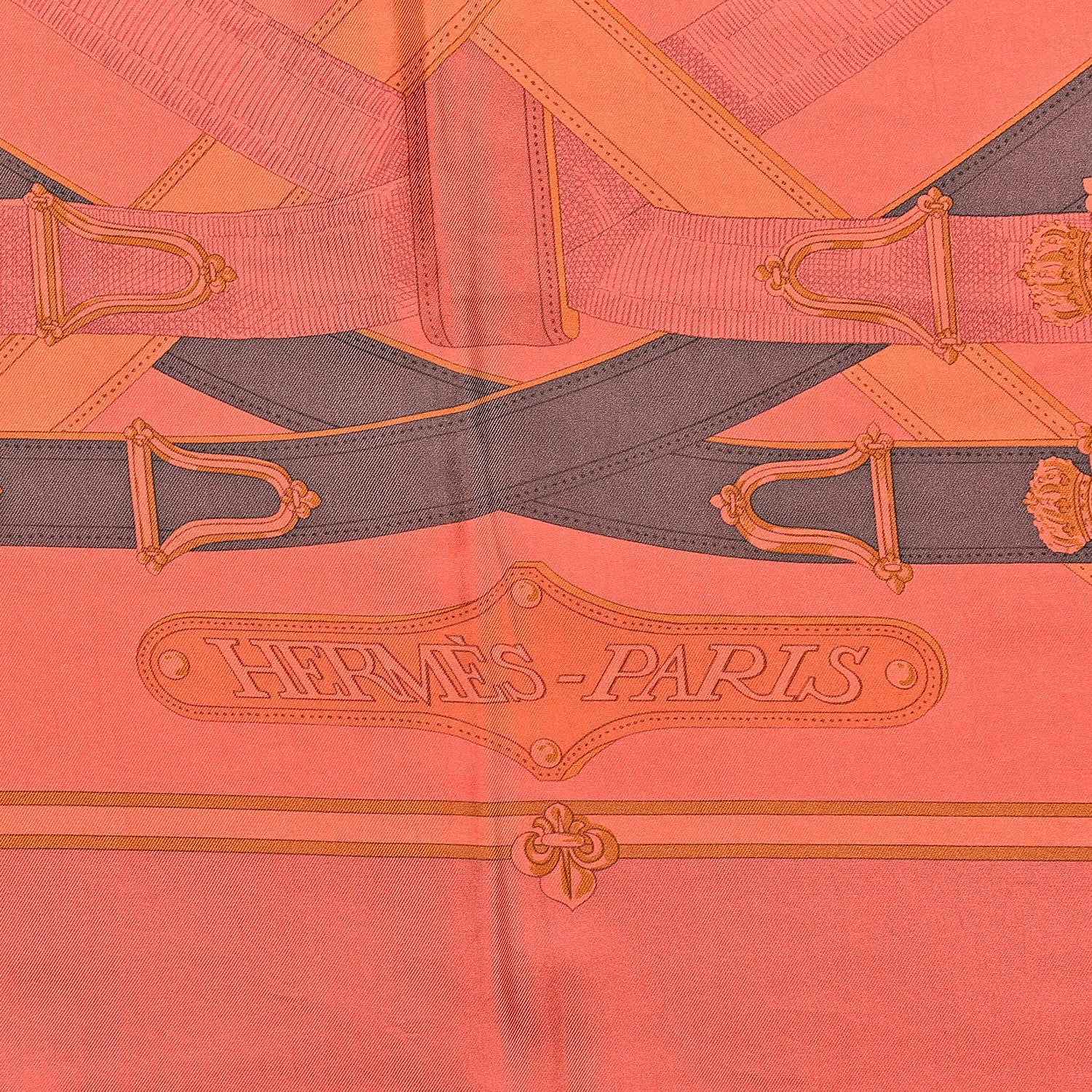 Hermes Silk Cavalcadour Shawl 140 Grenadine Corail Lie De Vin 3 of 7