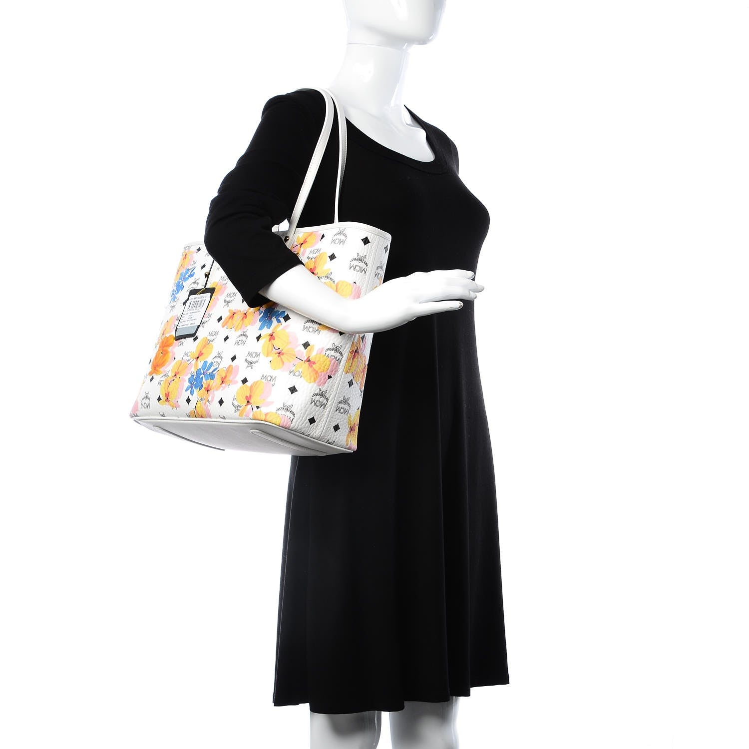 MCM Visetos Medium Anya Essential Floral Print Shopper Tote White 2 of 10