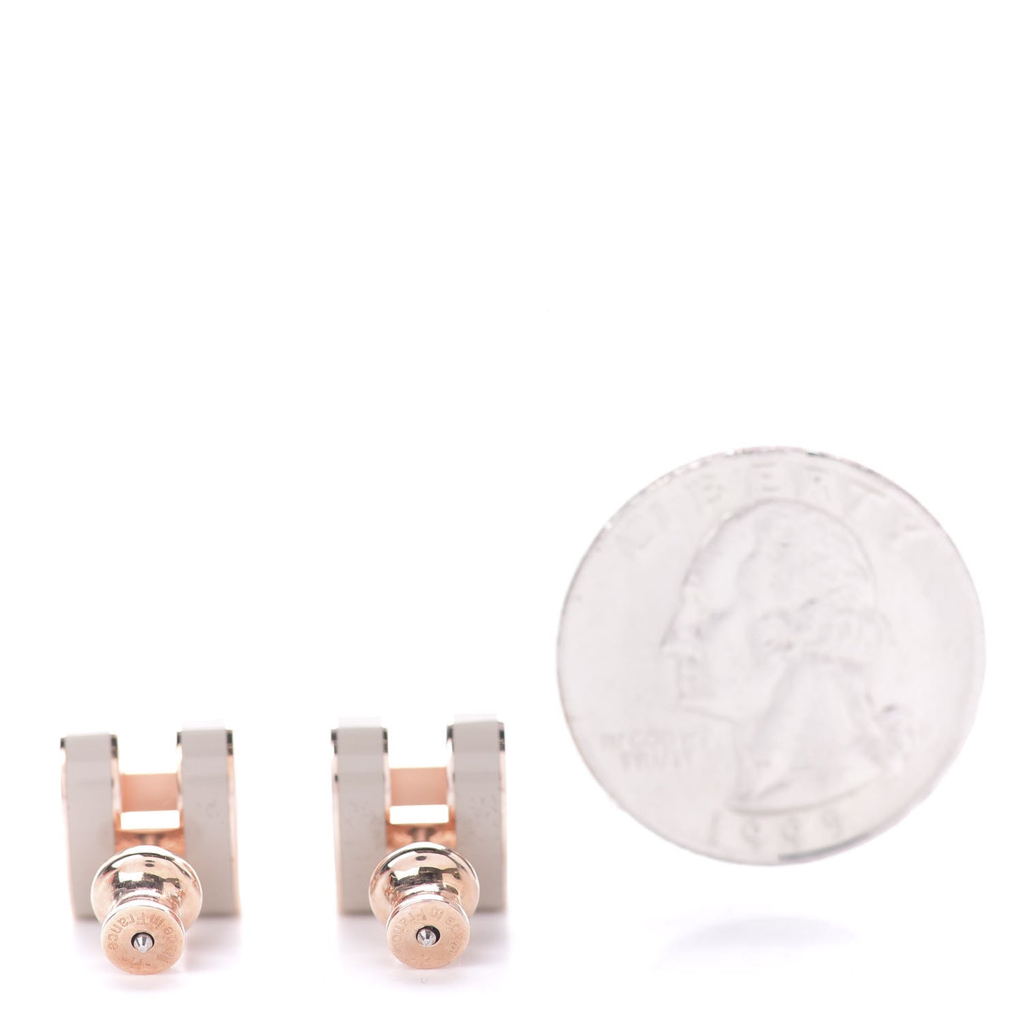 Rose Gold Lacquered Pop H Earrings Marron Glace